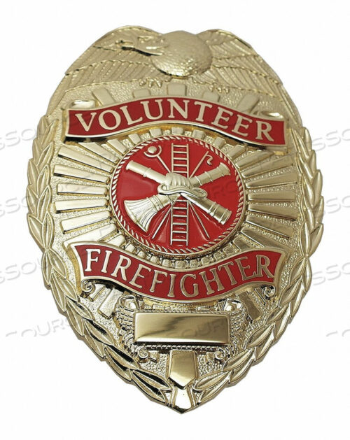 OEM#: 4185GMETAL BADGE VOLUNTEER FIREFIGHTER - OVAL by Heros Pride