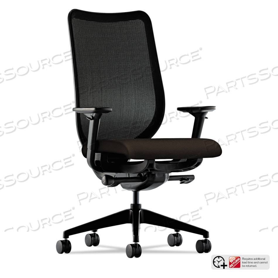 NUCLEUS SERIES WORK CHAIR, ILIRA-STRETCH M4 BACK, SUPPORTS 300 LB, 17 TO 21.5 SEAT HEIGHT, ESPRESSO SEAT, BLACK BACK/BASE