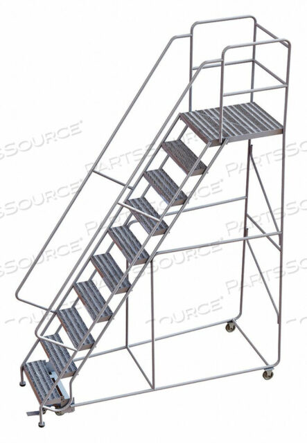 OEM#: WLAR110244ROLLING LADDER 10 STEP ALUMINUM RIBBED by Tri-Arc