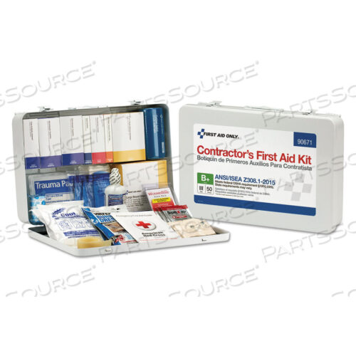 OEM#: 90671CONTRACTOR ANSI CLASS B FIRST AID KIT FOR 50 PEOPLE, 254 PIECES, METAL CASE by First Aid Only