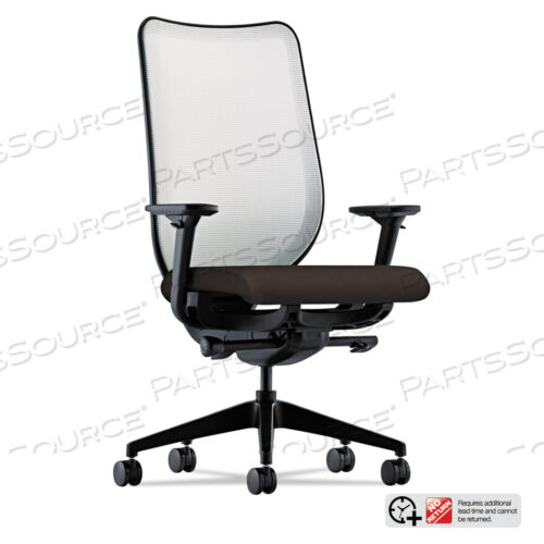 NUCLEUS SERIES WORK CHAIR, ILIRA-STRETCH M4 BACK, SUPPORTS 300 LB, 17 TO 21.5 SEAT, ESPRESSO SEAT, FOG BACK, BLACK BASE