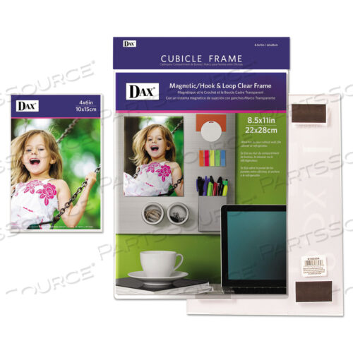 MAGNETIC/HOOK AND LOOP CUBICLE FRAME, ACRYLIC, 8.5 X 11, CLEAR