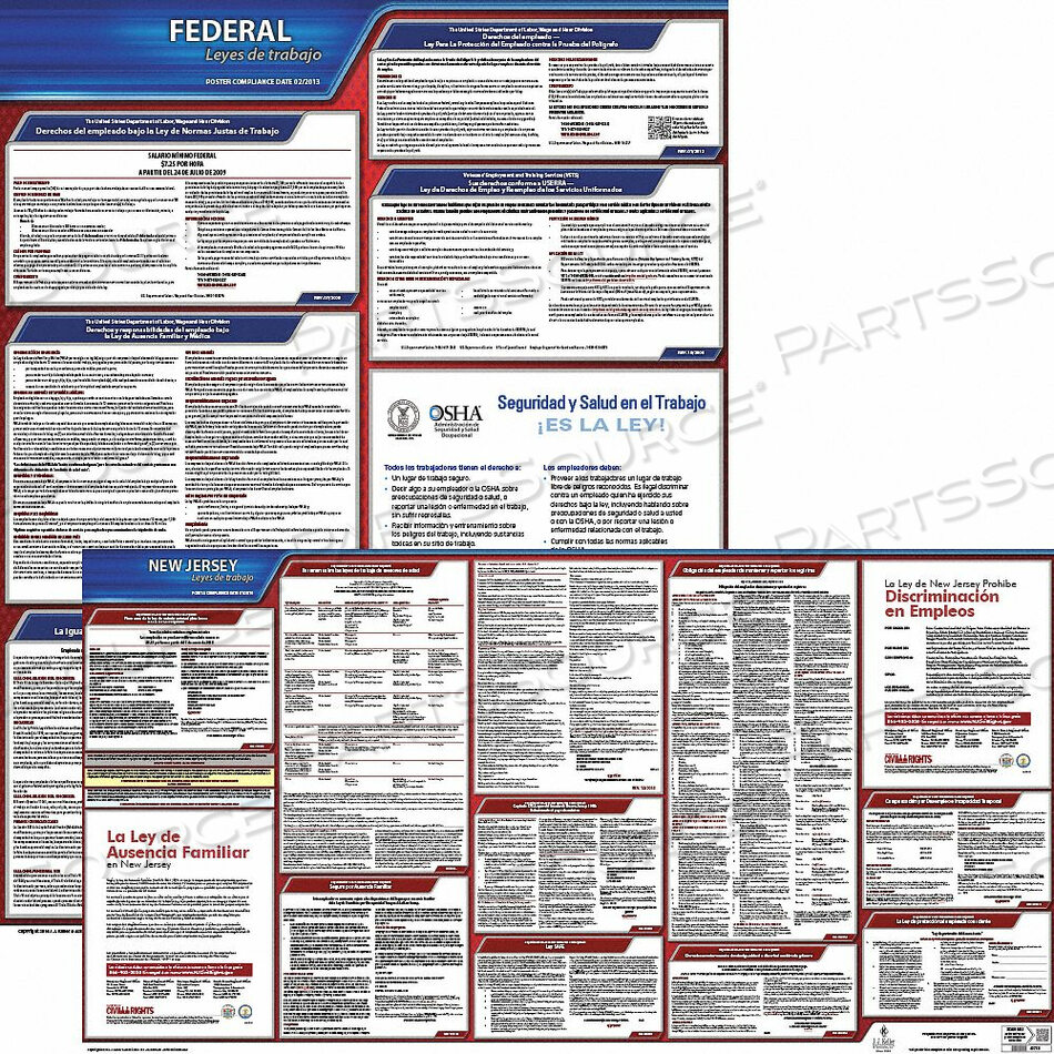 OEM#: 200-NJ-3LABOR LAW POSTER FED/STA NJ SP 20INH 3YR by J.J. Keller & Associates