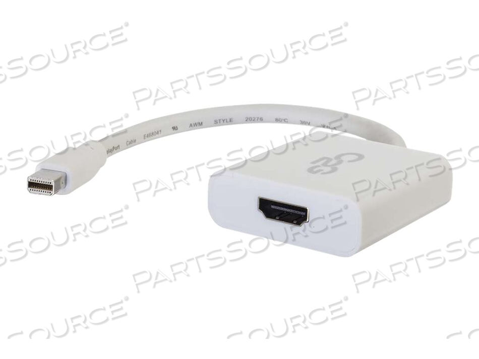 OEM#: 54308ACTIVE ADAPTER CONVERTER, MINI DISPLAYPORT MALE, (1) HDMI FEMALE, PVC JACKET, WHITE, 8 IN, 1.12 OZ by Legrand AV (C2G)