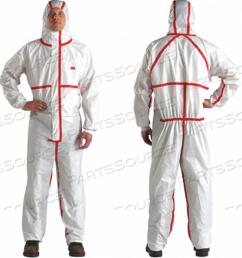 OEM#: 4565-BLK-3XLHOODED COVERALL WHITE/RED 3XL PK25 by 3M Consumer