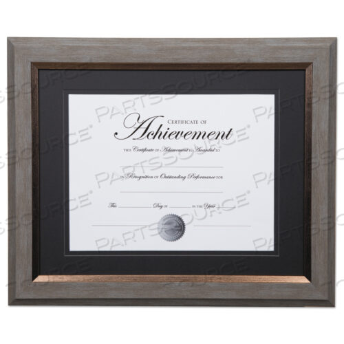 2-TONE 11 X 14 DOCUMENT FRAME, 8.5 X 11 INSERT, GRAY/GOLD FRAME, BLACK MAT