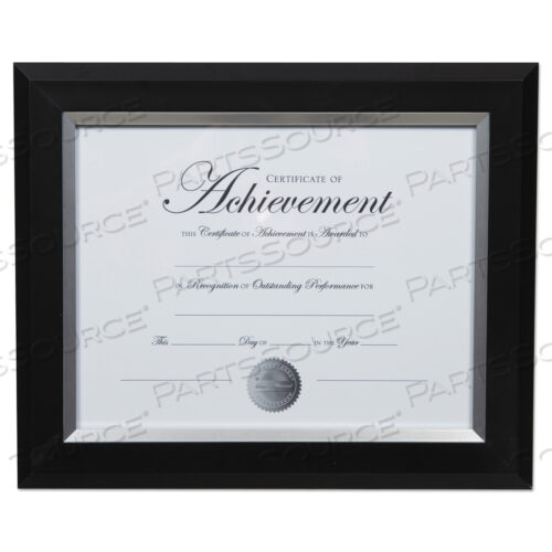 2-TONE DOCUMENT FRAME, 8.5 X 11 INSERT, BLACK/SILVER FRAME