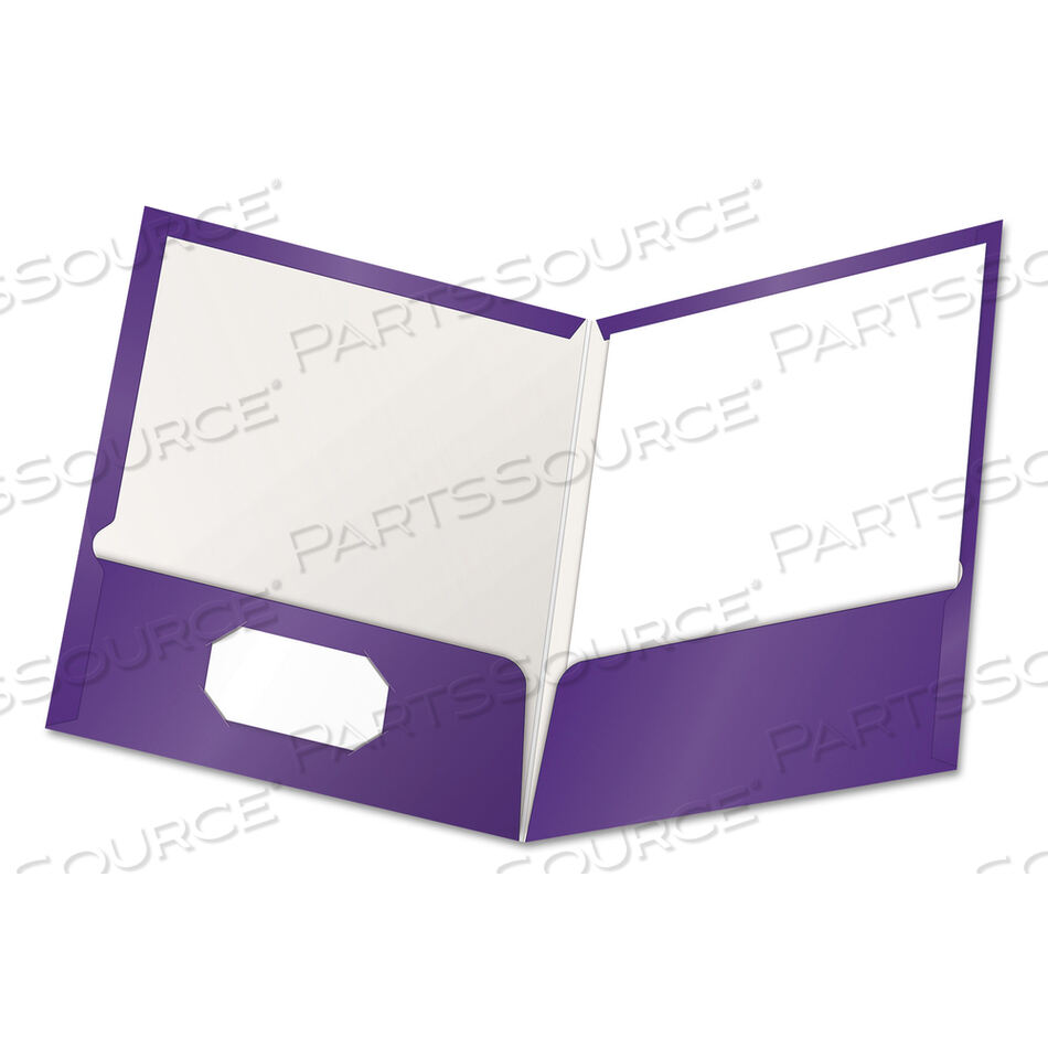 OEM#: 51726EEHIGH GLOSS LAMINATED PAPERBOARD FOLDER, 100-SHEET CAPACITY, 11 X 8.5, PURPLE, 25/BOX by Oxford