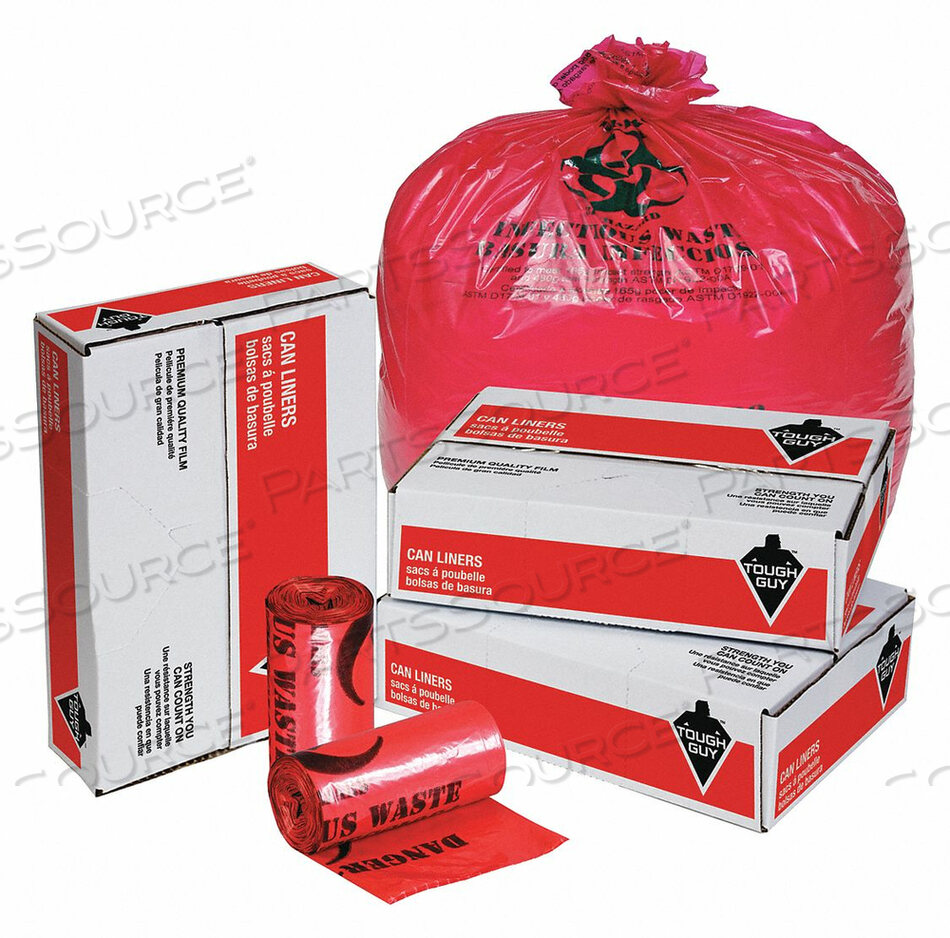 OEM#: 31DK94BIOHAZARD BAGS 10 GAL. RED PK200 by Tough Guy