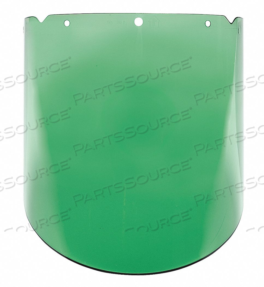 OEM#: 10115845V-GARD VISOR, PC, GREEN TINT, MOLDED, 9.25W X 17L X .098H,ANTI-FOG/ANTI-SCRATCH by MSA Safety Sales, LLC