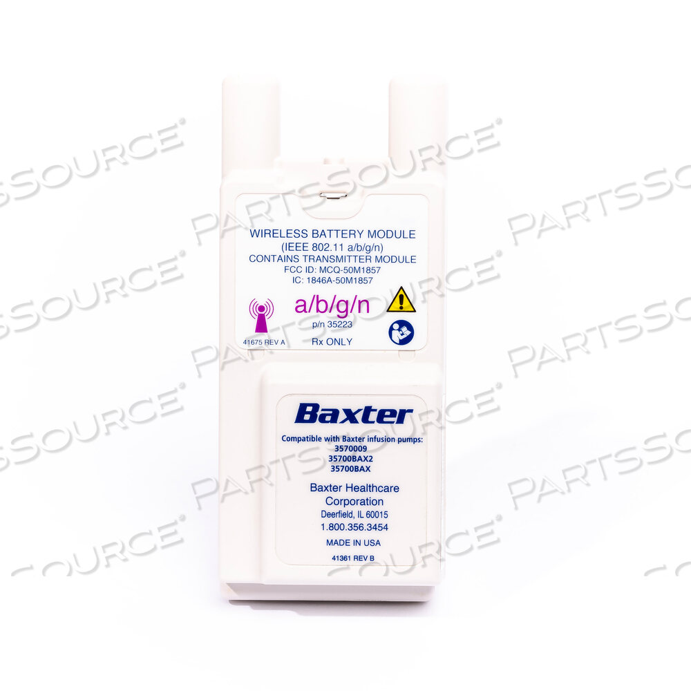Replaces Baxter Healthcare Corp. 35223SIGMA SPECTRUM WIRELESS BATTERY MODULE - WHITE (2 ANTENNA - A/B/G/N)