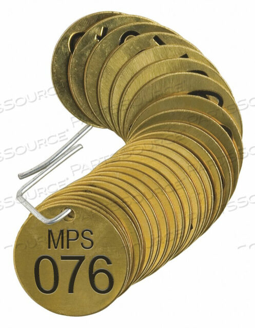 OEM#: 44703NUMBER TAG BRASS SERIES MPS 076-100 PK25 by Brady Americas