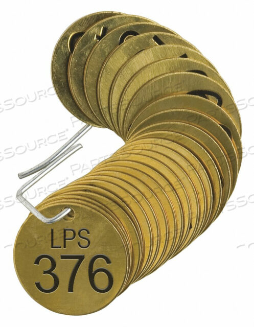 OEM#: 44755NUMBER TAG BRASS SERIES LPS 376-400 PK25 by Brady Americas