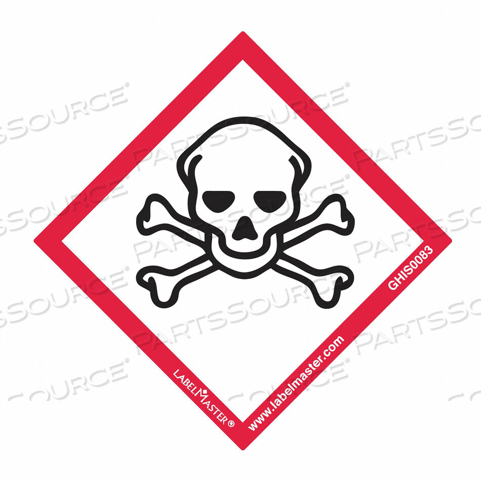 OEM#: GHIS0083GHS SKULL AND CROSSBONES LABL 2 W PK100 by Labelmaster