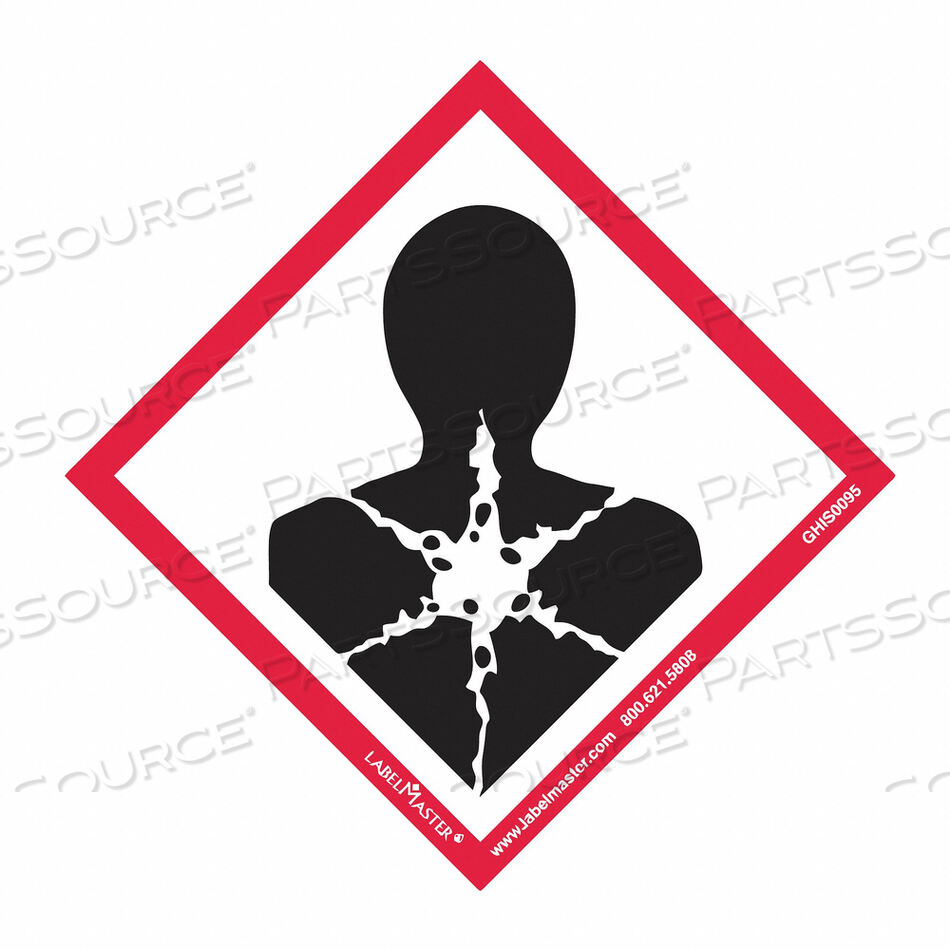 OEM#: GHIS0095GHS HEALTH HAZARD LBL 4X4IN POLYPRO PK50 by Labelmaster