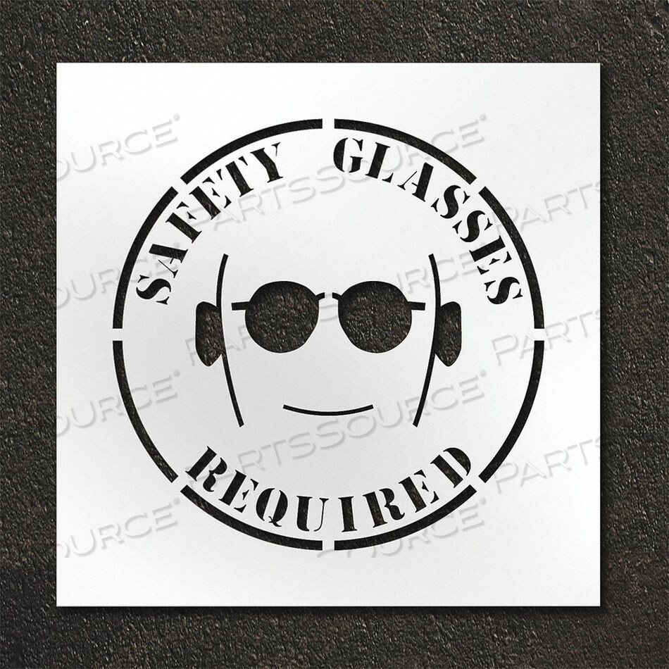 OEM#: STL-108-12410PAVEMENT STENCIL SAFETY GLASSES REQUIRED by RAE Products & Chemicals Corp.