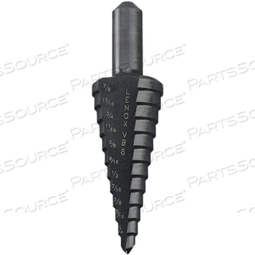 OEM#: 30908VB8STEP DRILL BIT, 12 BITS, 3/16 - 7/8 IN. HOLE, 3/8 IN. CHUCK by Lenox