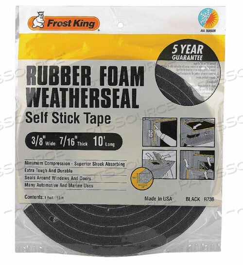 OEM#: R738AH3684 SPONGE RUBBER FOAM TAPE 3/8IN.X10 FT. by Thermwell Products Co., Inc.