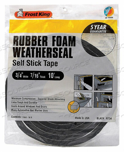 OEM#: R734HH3685 SPONGE RUBBER FOAM TAPE 3/4IN.X10 FT. by Thermwell Products Co., Inc.