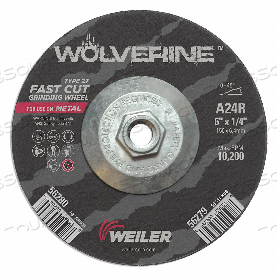 OEM#: 56279GW-6 X 1/4 X 5/8-11 A24R (T27) by Wolverine