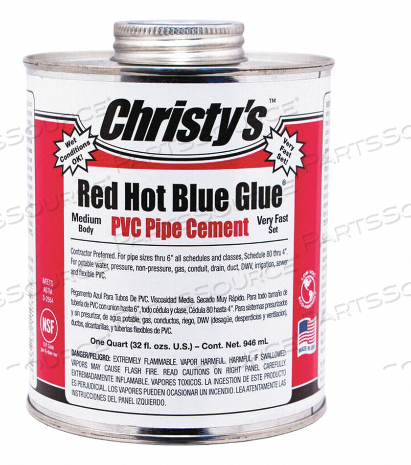 OEM#: RH.RHBV.QT6PVC CEMENT BLUE 32 OZ. by Christys