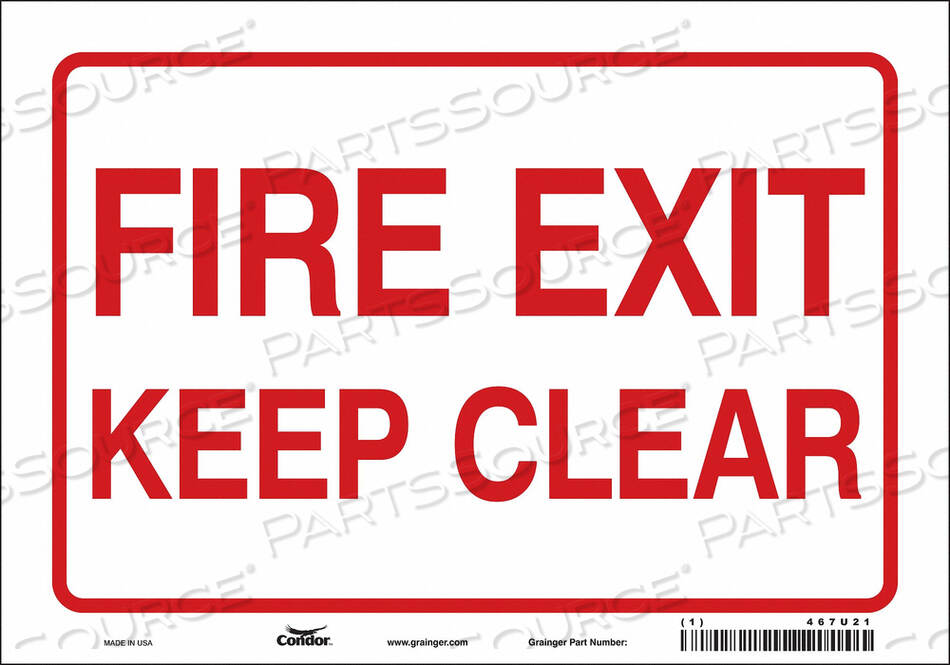 OEM#: 467U21SAFETY SIGN 7 X10 VINYL by Condor