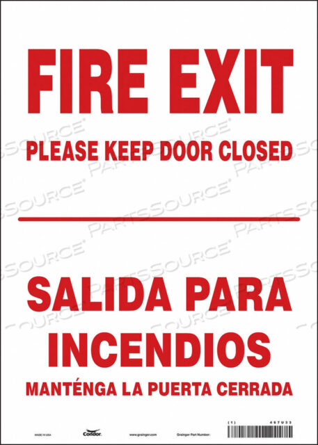 OEM#: 467U33SAFETY SIGN 14 X10 VINYL by Condor