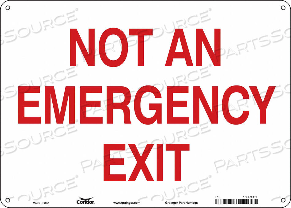 OEM#: 467U81SAFETY SIGN 10 X14 PLASTIC by Condor