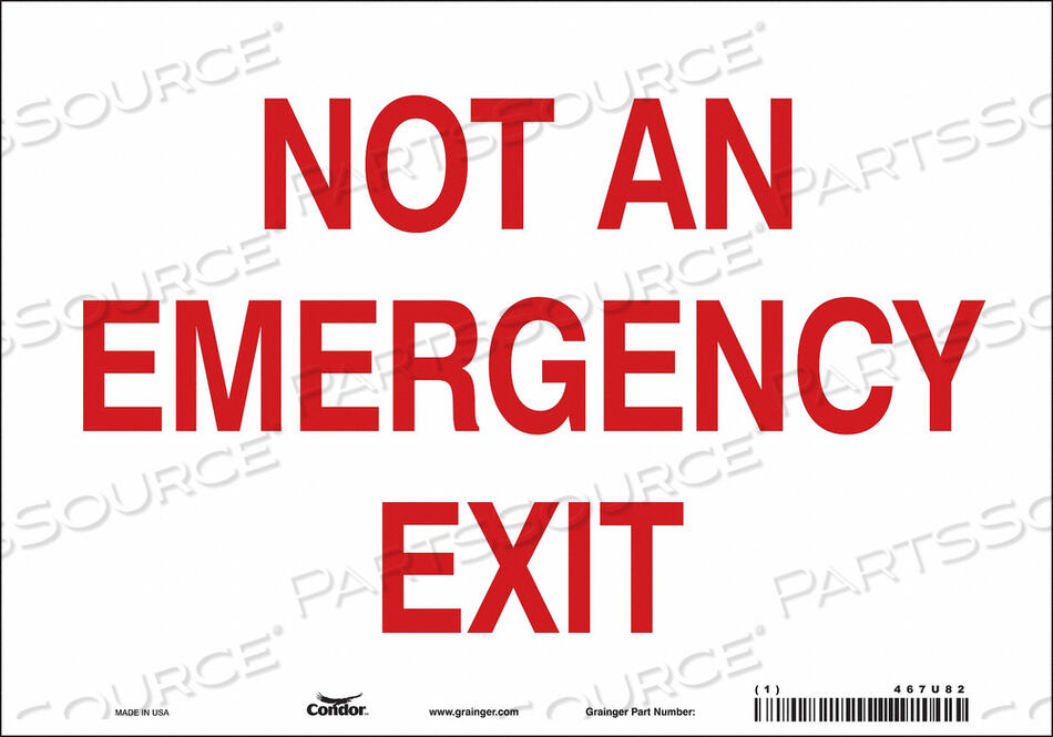 OEM#: 467U82SAFETY SIGN 7 X10 VINYL by Condor