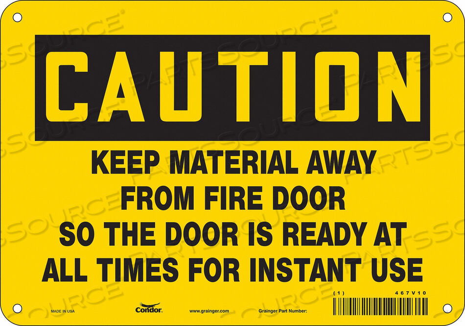 OEM#: 467V10SAFETY SIGN 7 X10 ALUMINUM by Condor
