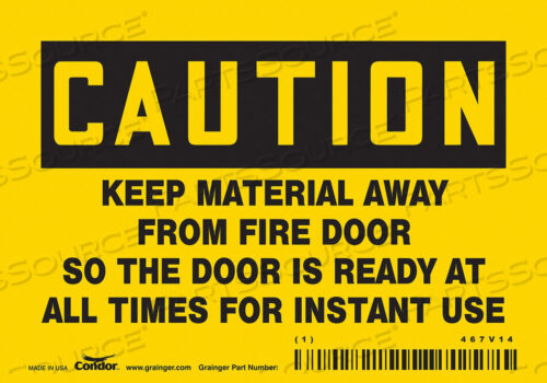 OEM#: 467V14SAFETY SIGN 3.5 X5 VINYL by Condor