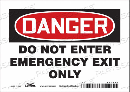 OEM#: 467V39SAFETY SIGN 5 X7 VINYL by Condor