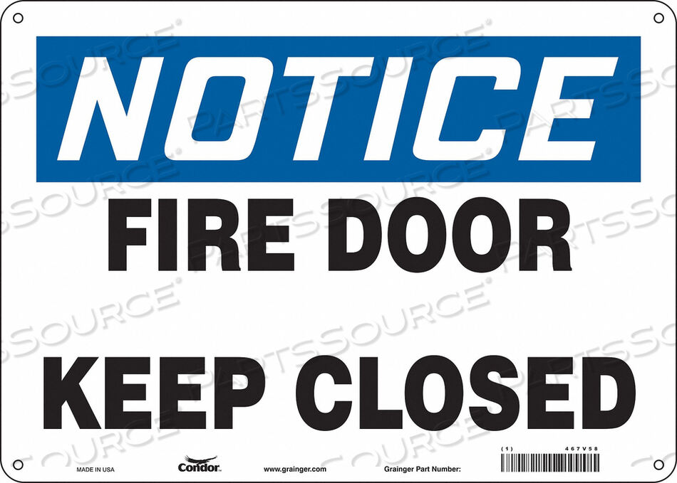 OEM#: 467V58SAFETY SIGN 10 X14 PLASTIC by Condor