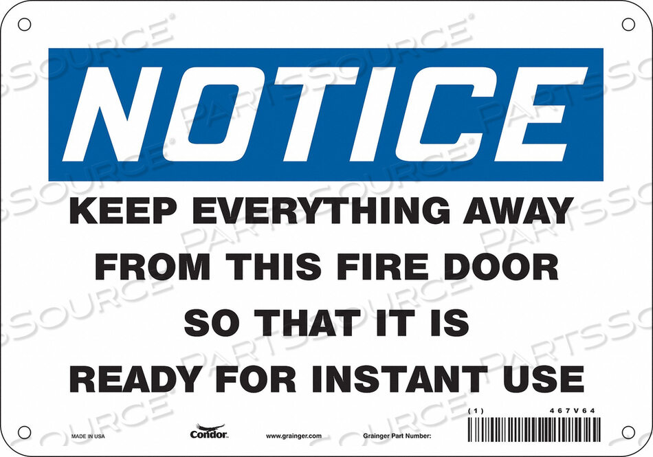 OEM#: 467V64SAFETY SIGN 7 X10 PLASTIC by Condor