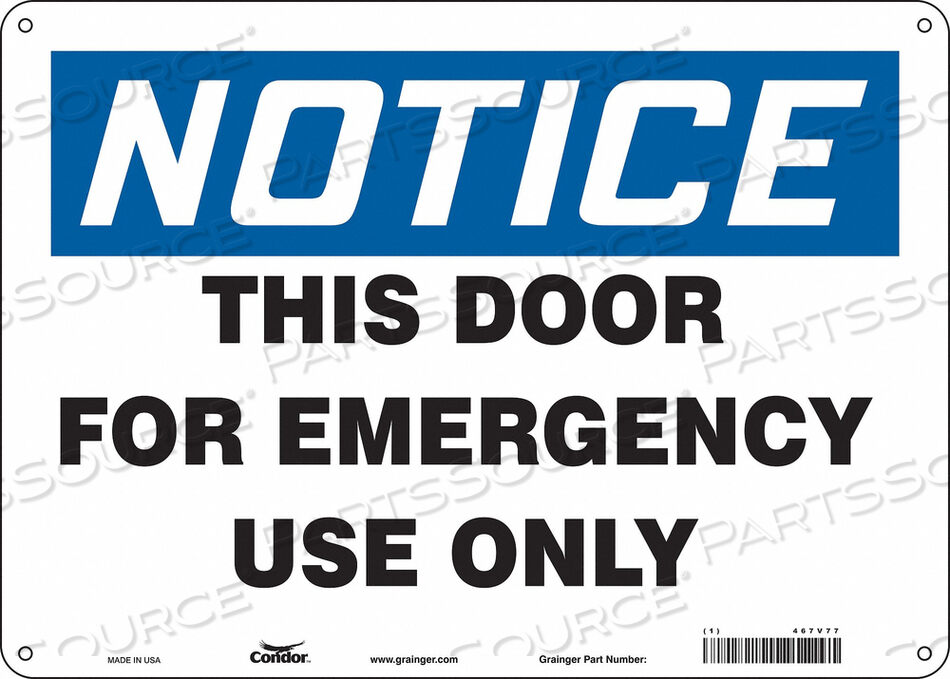 OEM#: 467V77SAFETY SIGN 10 X14 PLASTIC by Condor