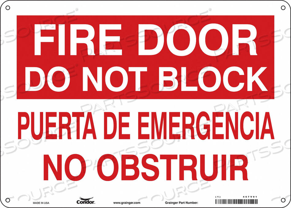 OEM#: 467V91SAFETY SIGN 10 X14 PLASTIC by Condor