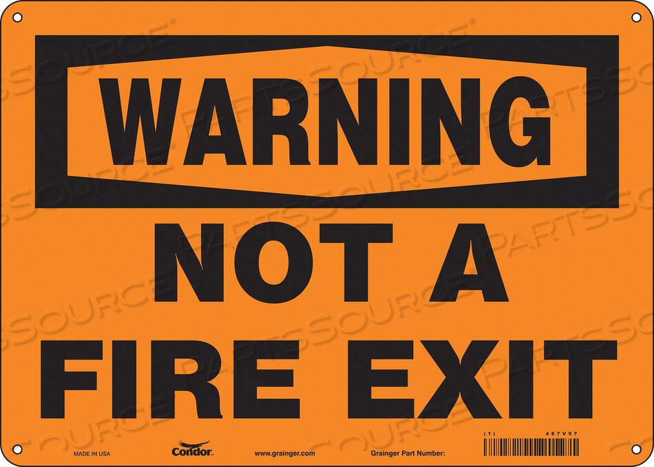 OEM#: 467V97SAFETY SIGN 10 X14 PLASTIC by Condor