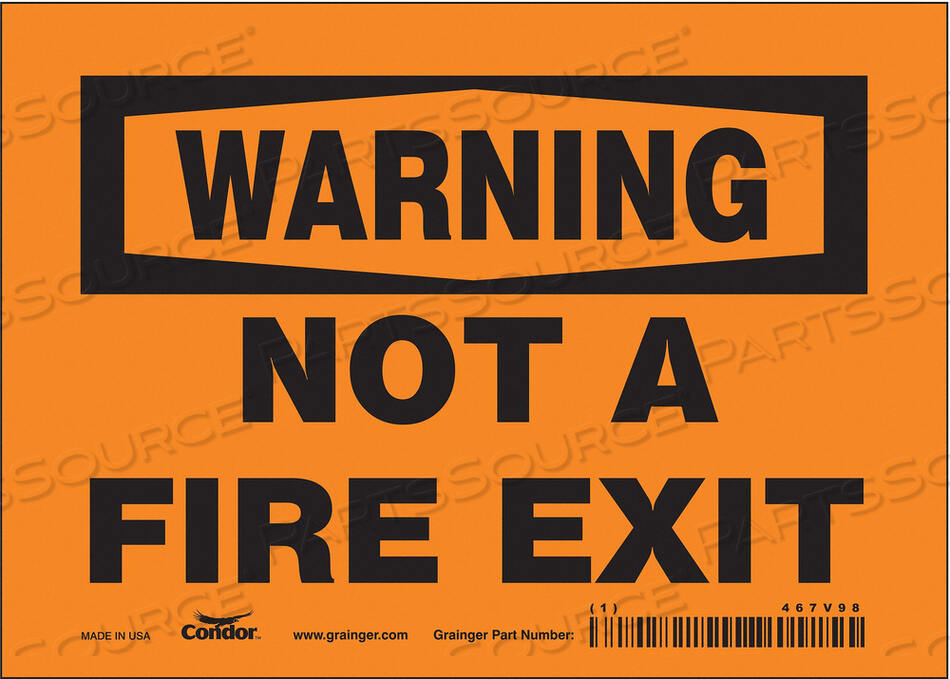 OEM#: 467V98SAFETY SIGN 5 X7 VINYL by Condor
