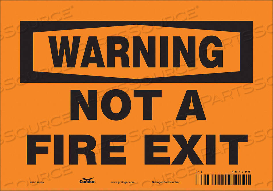 OEM#: 467V99SAFETY SIGN 7 X10 VINYL by Condor