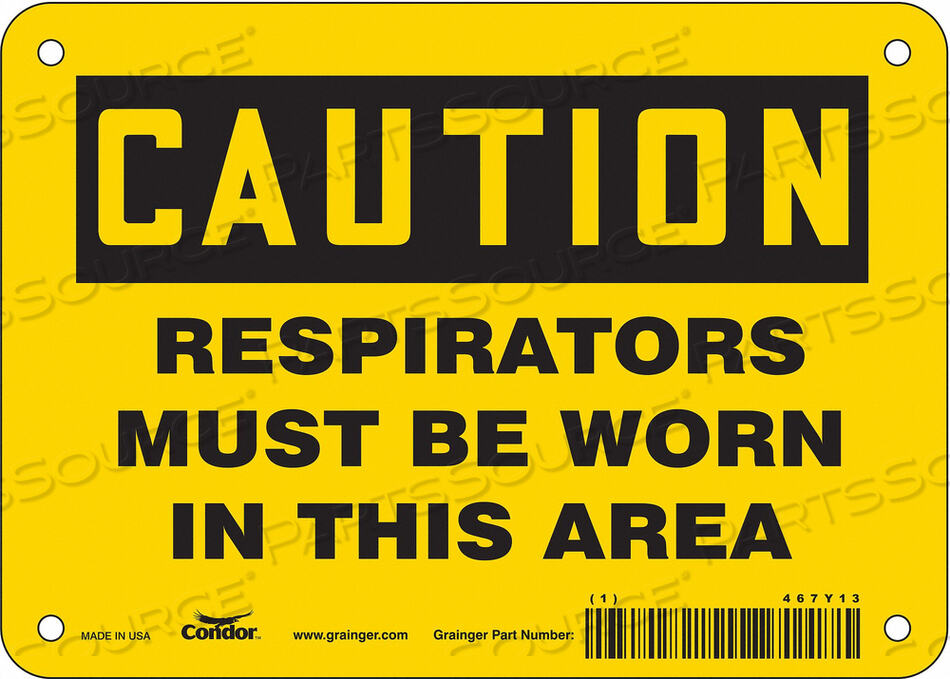 OEM#: 467Y13J6968 SAFETY SIGN 7 W 5 H 0.004 THICKNESS by Condor