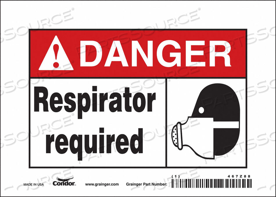 OEM#: 467Z88SAFETY SIGN 7 W 5 H 0.010 THICKNESS by Condor