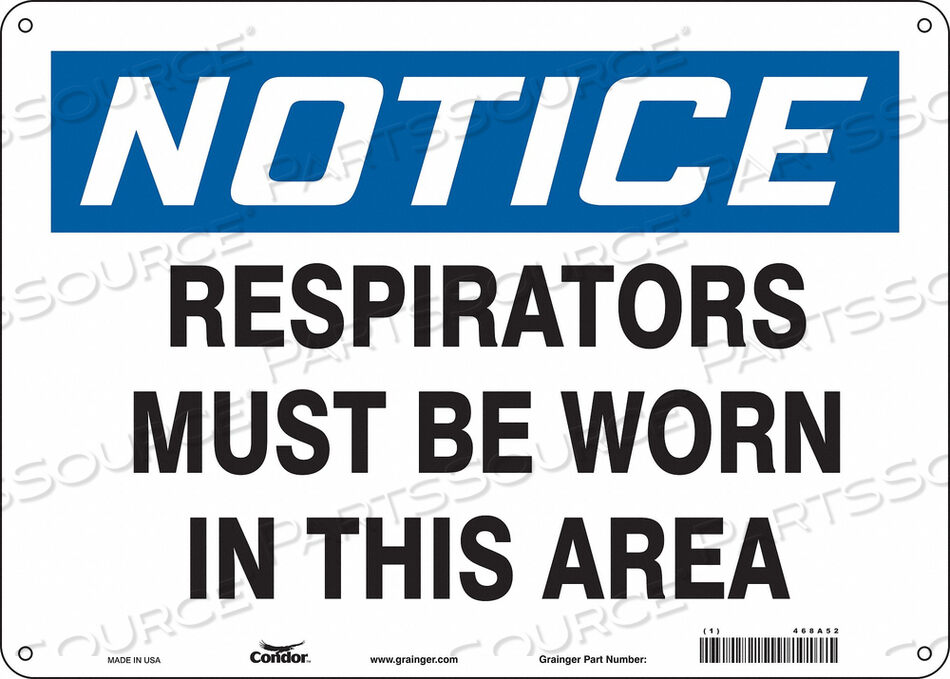 OEM#: 468A52SAFETY SIGN 14 W 10 H 0.055 THICKNESS by Condor