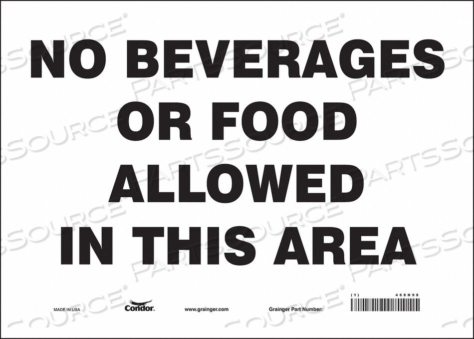 OEM#: 468H98J7011 SAFETY SIGN 14 W 10 H 0.004 THICKNESS by Condor