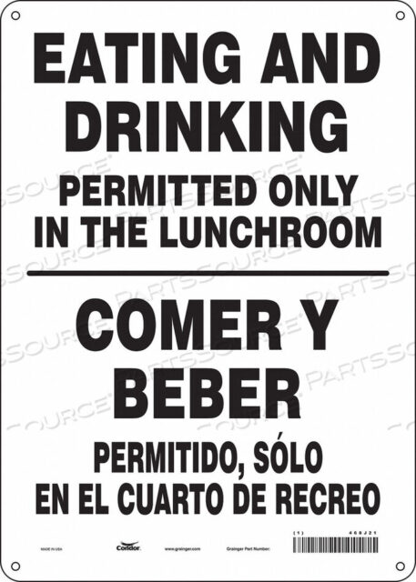 OEM#: 468J21SAFETY SIGN 10 W 14 H 0.055 THICKNESS by Condor