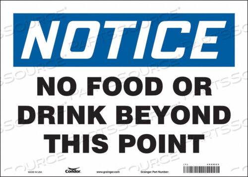 OEM#: 468K65SAFETY SIGN 14 W 10 H 0.004 THICKNESS by Condor