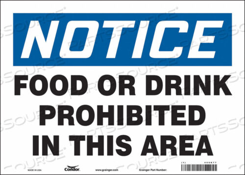 OEM#: 468K77SAFETY SIGN 14 W 10 H 0.004 THICKNESS by Condor