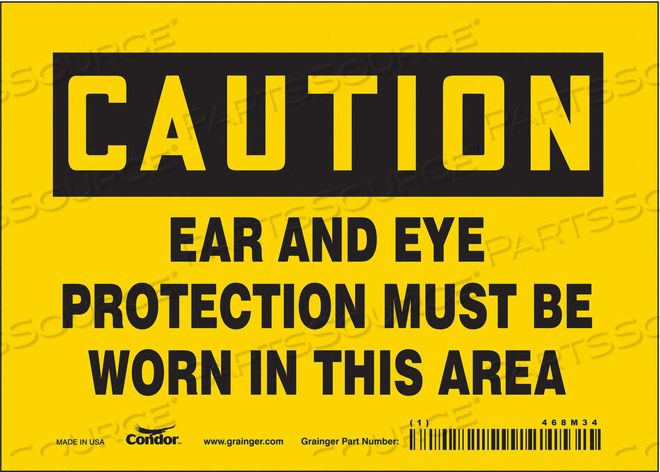 OEM#: 468M34SAFETY SIGN 7 WX5 H 0.004 THICKNESS by Condor