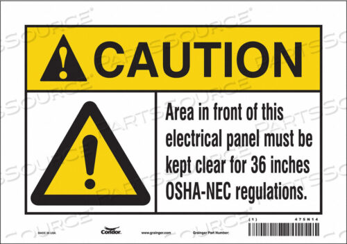 OEM#: 475N14SAFETY SIGN 10 W 7 H 0.004 THICKNESS by Condor