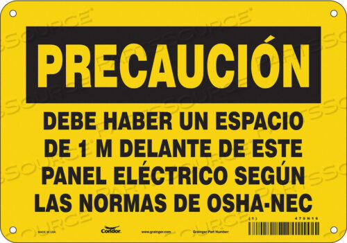 OEM#: 475N16SAFETY SIGN 10 W 7 H 0.032 THICKNESS by Condor