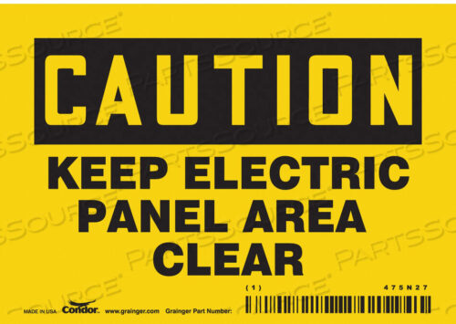 OEM#: 475N27SAFETY SIGN 5 W 3-1/2 H 0.004 THICK by Condor